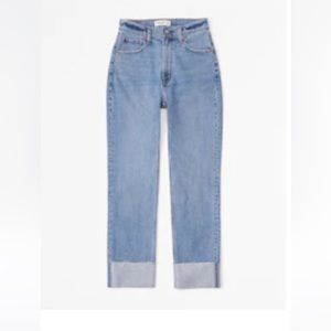 Abercrombie Curve Love Ultra High Rise Ankle Straight Jean